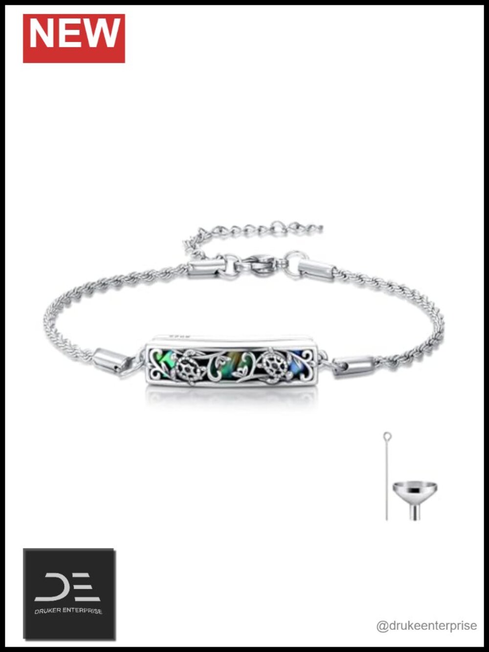 Sterling Silver 925 Cremation Urn Bracelet Ashes Keepsake Locket Memorial